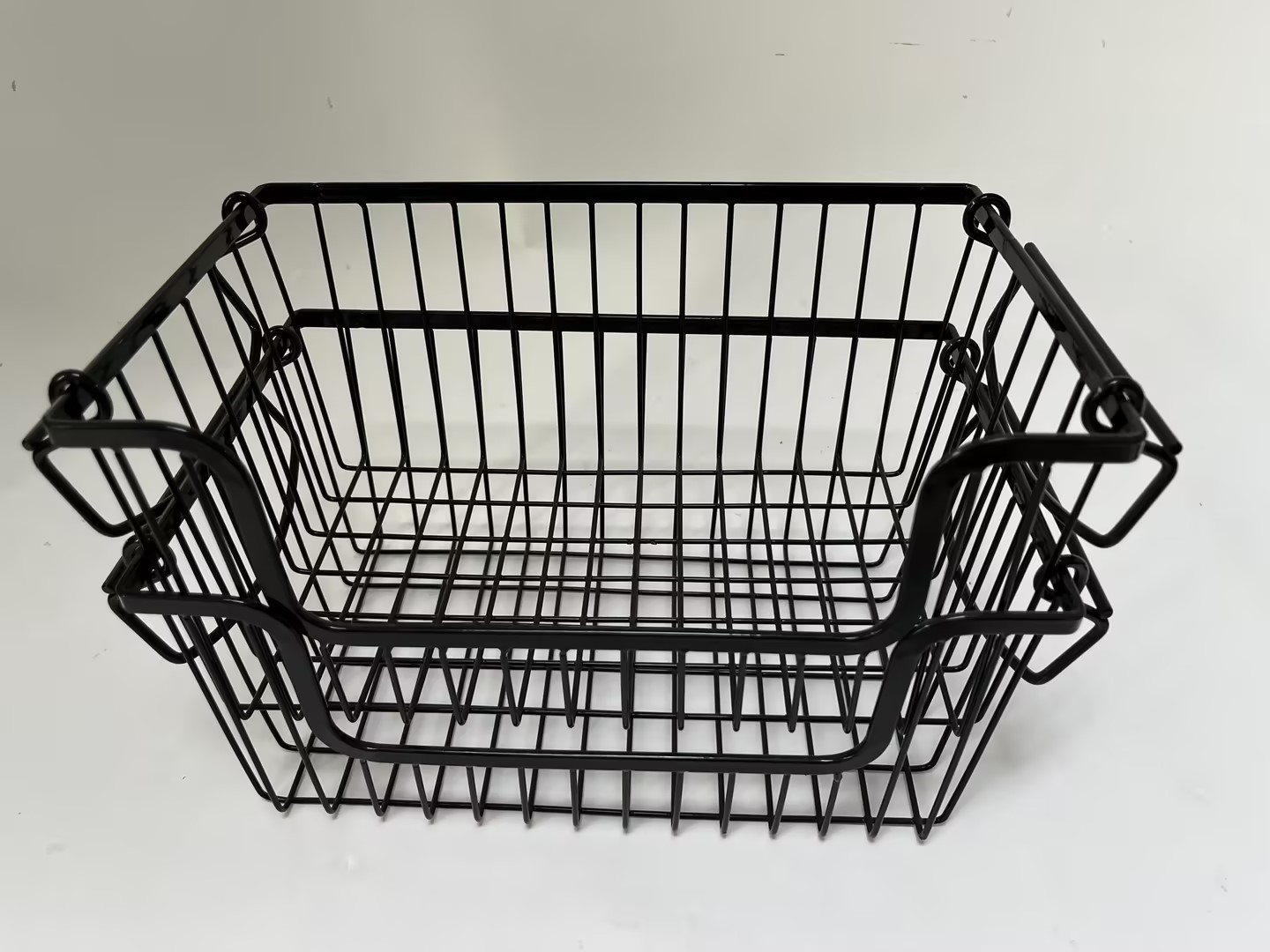 Topsome Baskets for Household Purposes Wire Baskets for Organizing Household Pantry Baskets 2 Pack Metal Baskets for Pantry Storage Wire Storage Baskets Black Metal Storage Bins