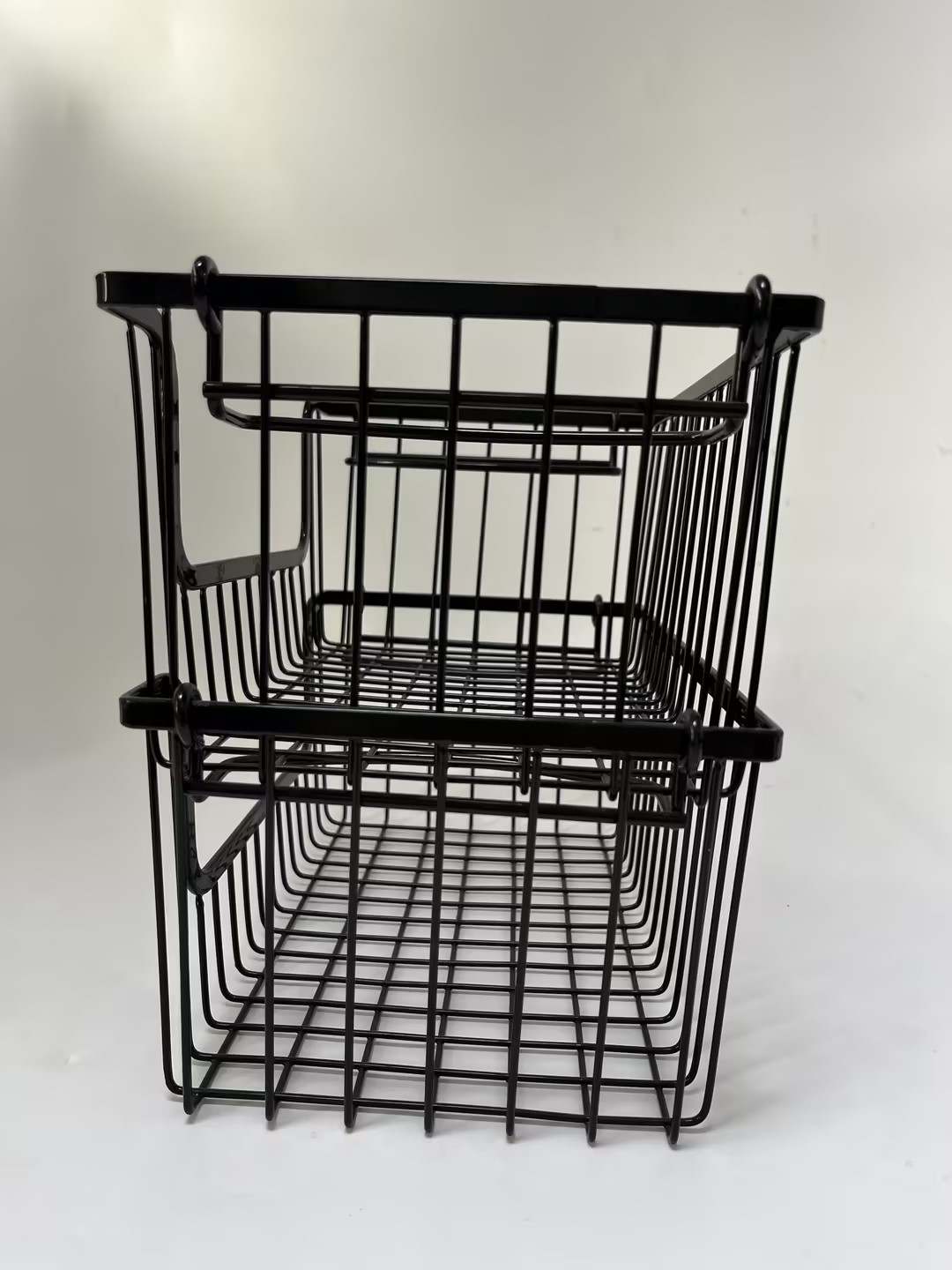 Topsome Baskets for Household Purposes Wire Baskets for Organizing Household Pantry Baskets 2 Pack Metal Baskets for Pantry Storage Wire Storage Baskets Black Metal Storage Bins